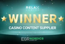 Relax Gaming sets the bar with Casino Content Supplier at EGR Nordics Awards